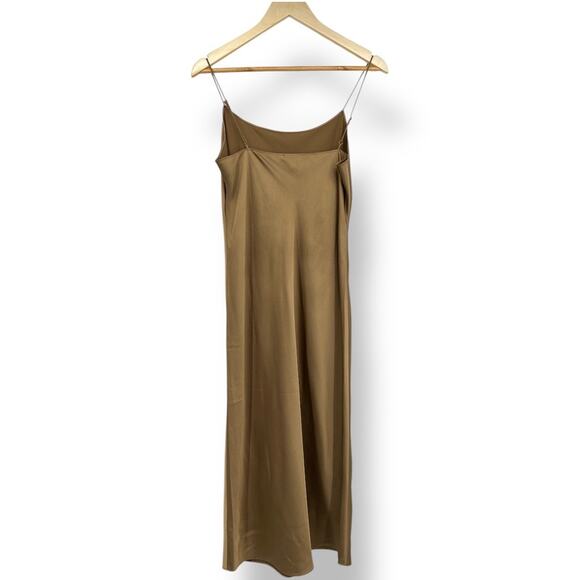 J.Crew Gwyneth Slip Dress in Luster Charmeuse Satin Women's 6 Gold - Picture 4 of 10